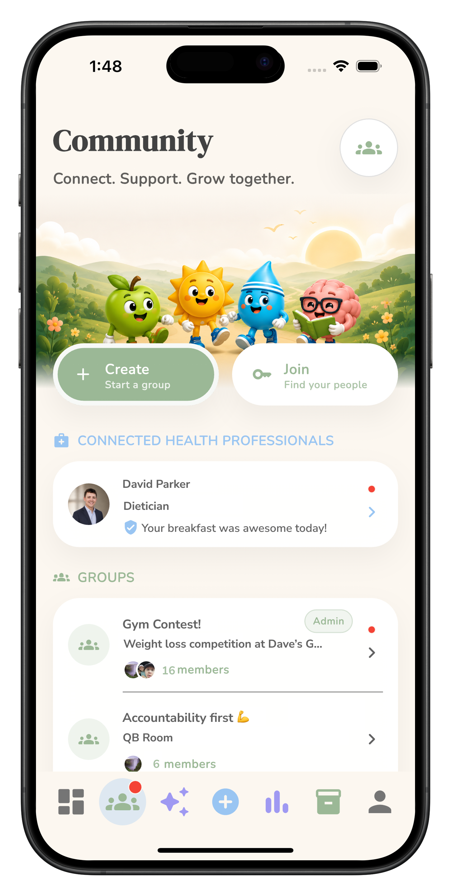 Radiant community screen