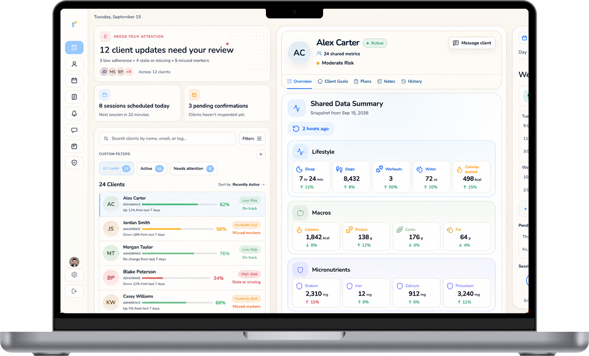 Radiant CRM displayed on a MacBook